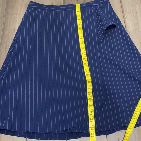 5 for $25‎ Banana Republic stripe blue faux wrap skirt - Picture 5 of 6